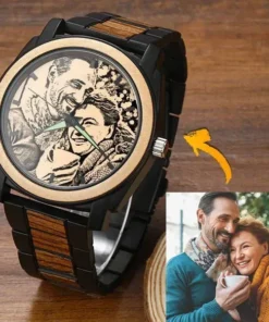 Personalized Engraved Wooden Photo Watches Engraved Watch Gifts For Dad