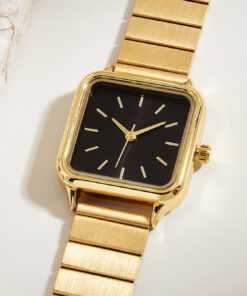 1pc Women's Gold-tone Stainless Steel Band Quartz Watch, Elegant & Simple, Great Gift For Christmas
