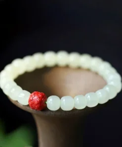 Natural Bracelet Crystal Transparent Hetian Jade Buddha Bracelet Benmingnian For Couples Woman Men Gift With Jade Bracele