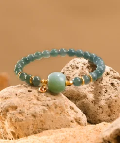 Customized Natural Jade Emerald 10MM Oil Green Bead Elastic Bracelet Jewellery Fashion Quartz Crystal Bracelet For Women