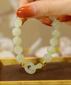 High Quality Fashion Natural Hetian Jade Bracelet For Women Headpiece bracelet Crystal Charm Bracelet beads Birthday Gift