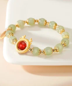 Lucky Hetian Jade Antique Bracelet Creative All-Match Auspicious Cute Female Temperamental Fashion Gifts Femme