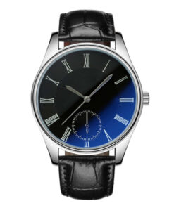1pc Business Men's Wrist Watch With Fashionable Blue Light Leather Strap, Round Dial Quartz Watch Suitable For Daily Life And Business Occasions.