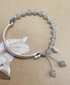 Pure Sliver Color Bracelet For Women Girls Shiny Crystal Bracelets Lotus Pendant Bangles Wristband Jewelry Support Wholesale