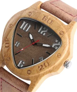 Unique Wooden Watches for Men Sport Racing Design Geometric Triangle Man's Quartz Watch Bamboo Relogio Masculino Orologio Uomo