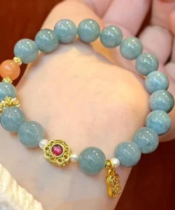 Green Jade Abacus Beads Elastic Bracelets Women Bangle Bracelet Jewelry Real Natural Emerald Gift Gemstone Inlaid Jewelry