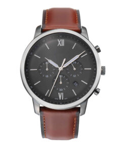 Men's Chronograph Watch with Genuine Leather Band