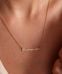 Mama Letter Pendant Necklace For Women Stainless Steel Neck Chain Choker Trendy Family Jewelry Mother's Day
