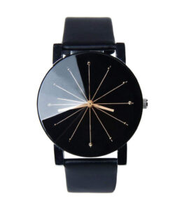Men's Analog Quartz Black PU Leather Watch